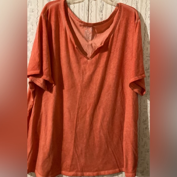 NWOT Ladies Size 4X Terra & Sky Peach Short Sleeve Top - Picture 3 of 8